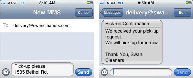 text message screen